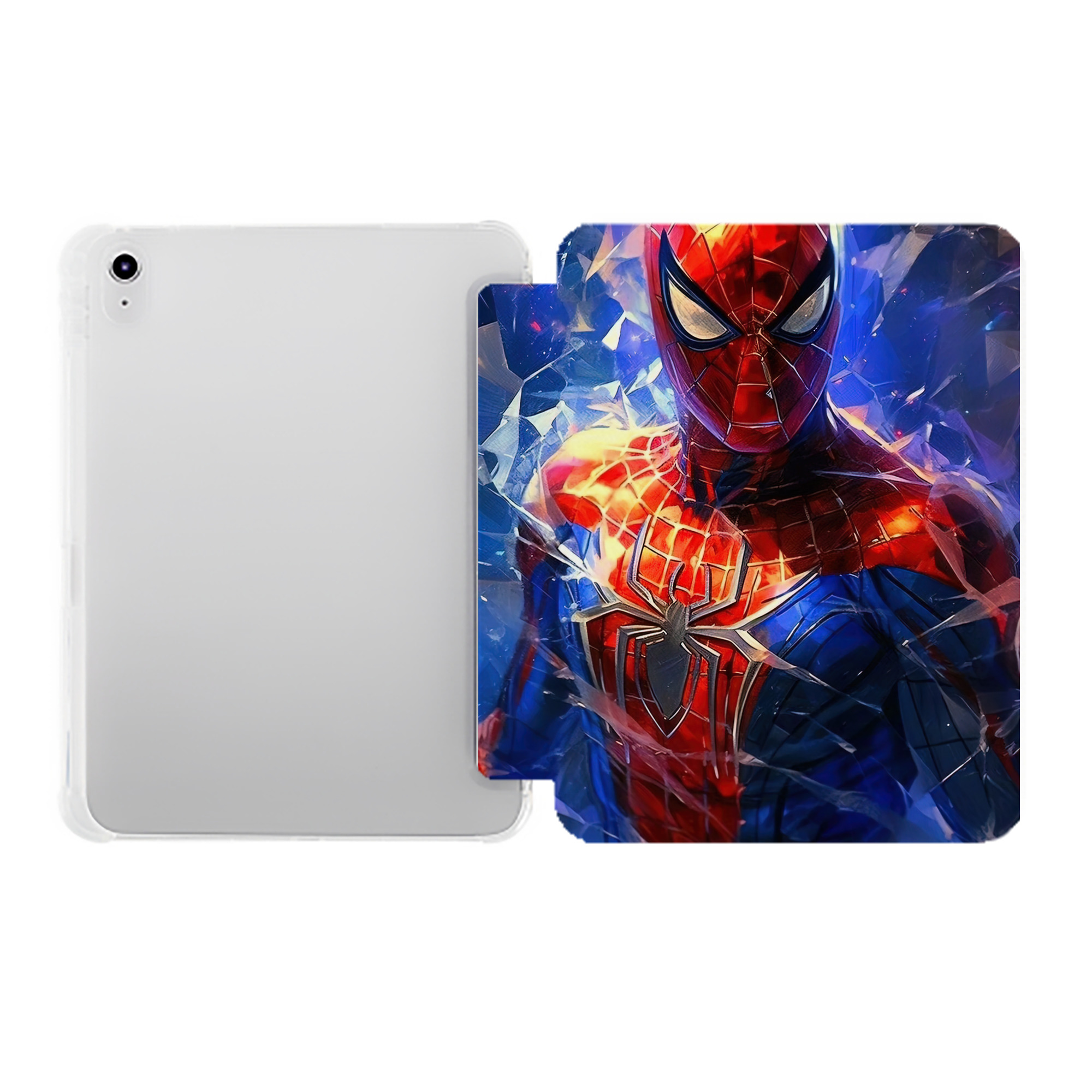 （画像用） Spider Man スパイダーマン IPad ケース ペン収納付き 三つ折りスタンド PUレザー×シリコン 対応機種9.5/10.5/10.9インチ